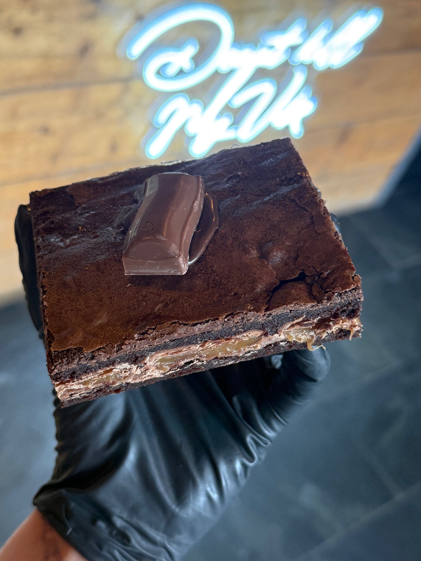 Galaxy Caramel Layered Brownie