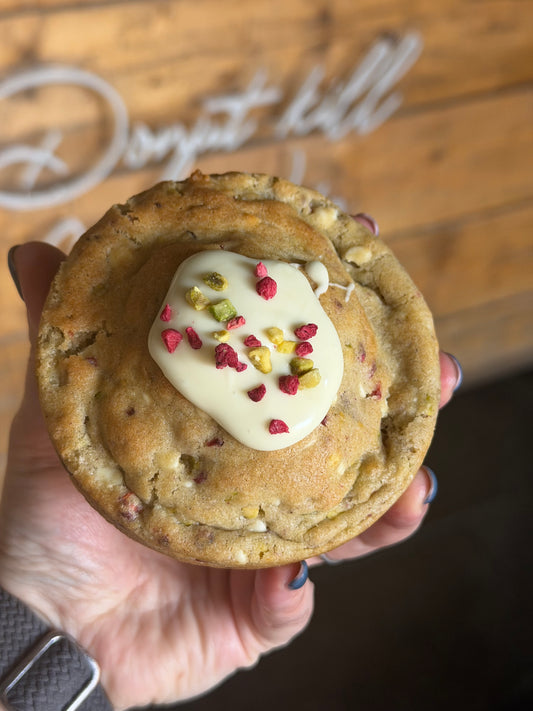 Pistachio & Raspberry Stuffed Cookie